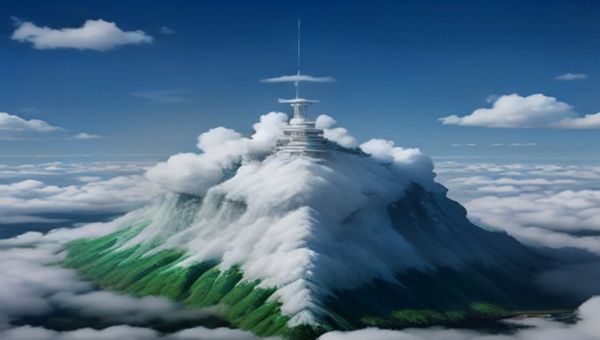 科幻感十足的太空站内部场景，宇航员透过舷窗眺望蔚蓝地球，前景仪表盘闪烁红色警示灯，画面冷色调营造紧张氛围
